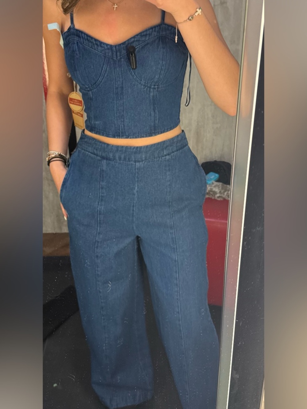 Denim Wide-Leg Jeans - Blue